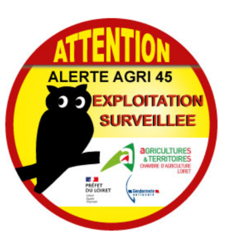 Autocollant Alerte Agri 45.