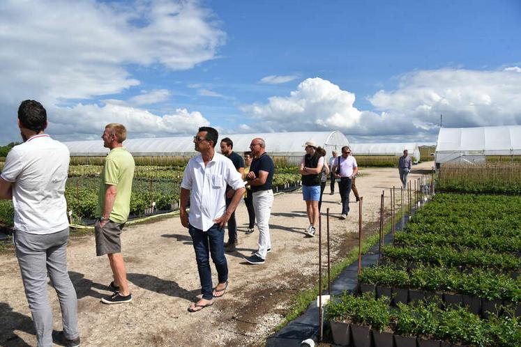 Avant de commencer les assemblées générales, Xavier Lavedeau a fait visiter la pépinière à l'ensemble des participants.