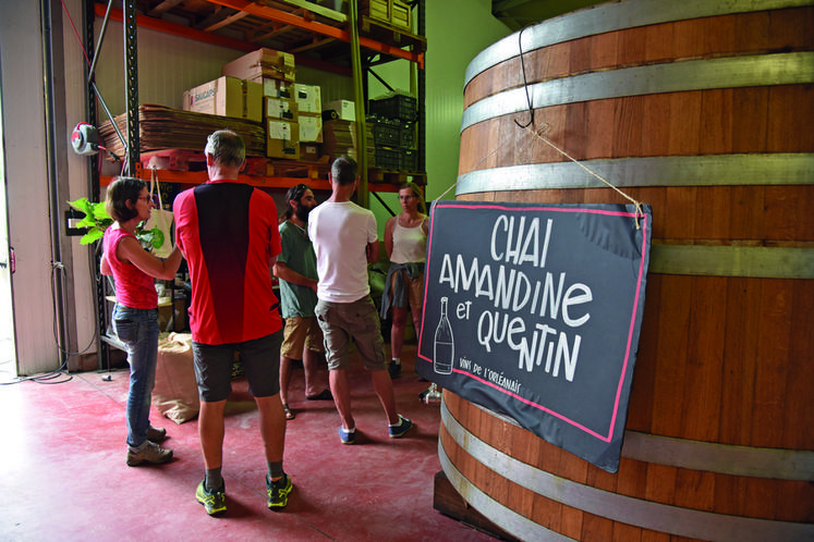 «	Chai Amandine et Quentin	», à Mézières-lez-Cléry, l'ambiance était conviviale lors du marché de producteurs, des dégustations et des visites de vignes et de cave. 