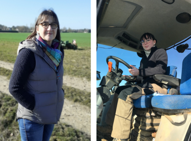 Josiane Bihan, exploitante agricole (à g.) et Thifaine Huette, apprentie.