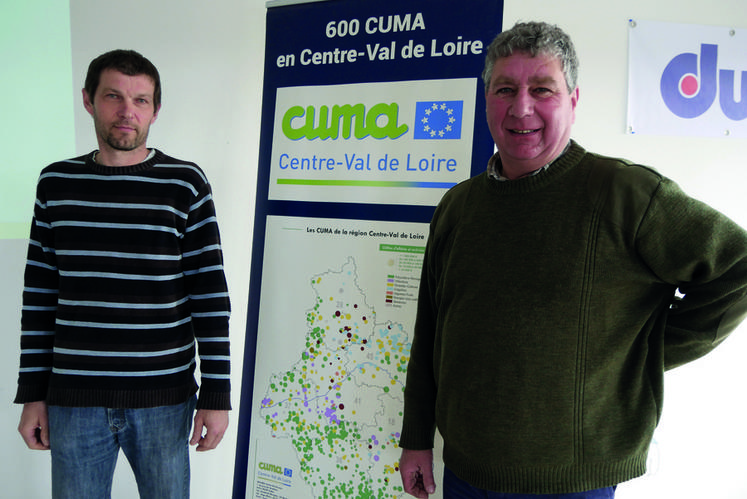 Christophe Barré et Alain Chéry, les deux coprésidents des Cuma 41, évoquent les nombreux projets d’éoliennes anti-gel et l’arrivée des premiers robots. 