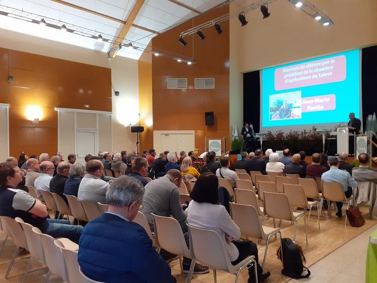 Assemblée générale de la FNSEA 45, au Gidéum de Gidy, jeudi 24 mars.