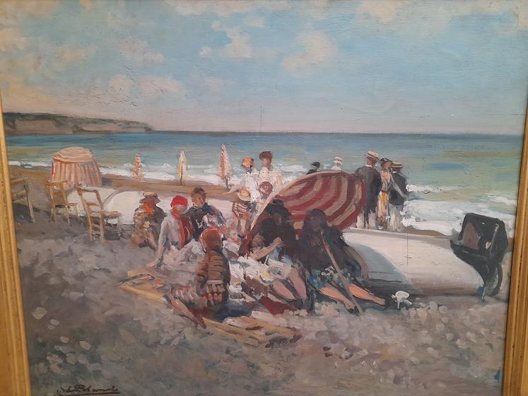 La toile de Jacques-Émile Blanche, « Plage de Dieppe face au Casino », est un prêt du Musée des Beaux-Arts de Rouen.