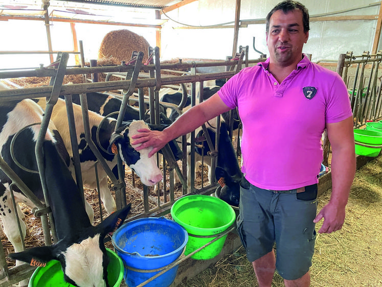 Le 26 août, à La Gaudaine. Avec cette sécheresse interminable, l'éleveur laitier Yohann Serreau craint qu'il y ait de grosses difficultés pour certains.