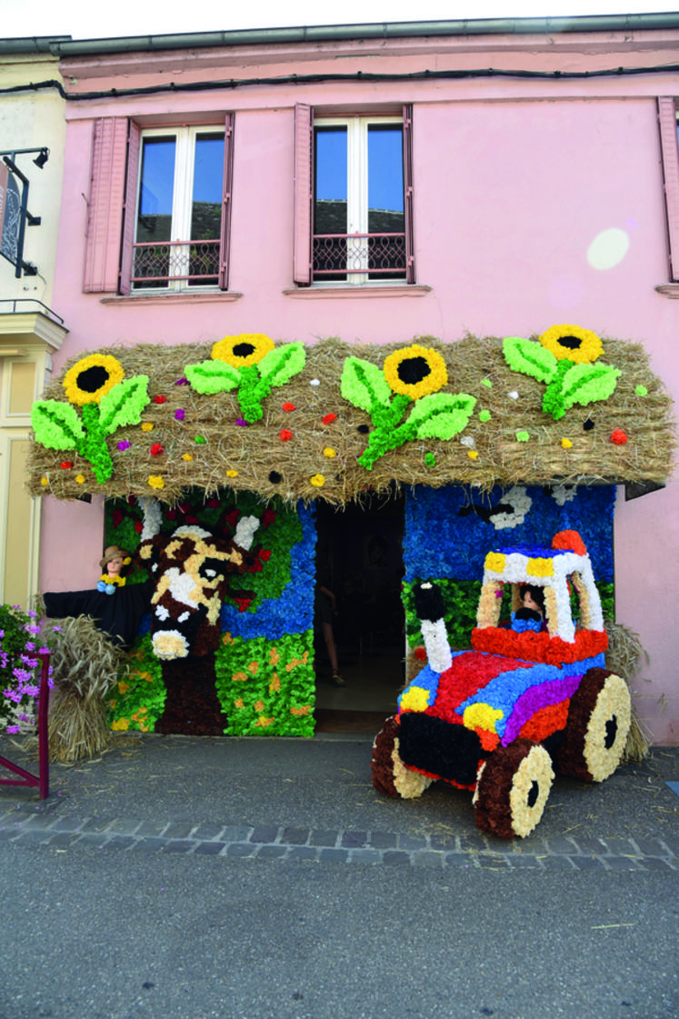 Situé rue Aristide Briand, le salon de coiffure Hair Style a utilisé près de 26	000 fleurs de papier pour décorer sa vitrine.