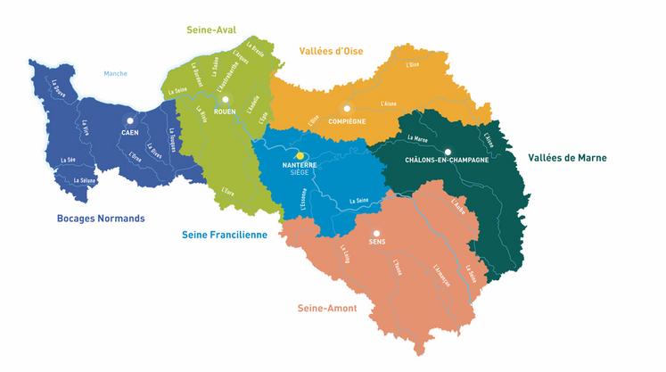 Carte du bassin Seine-Normandie concerné par la révision du Sdage.