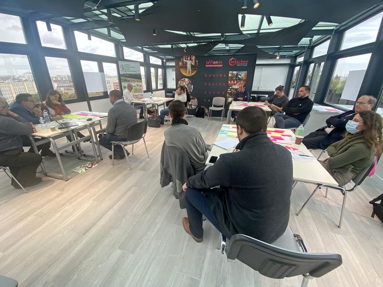 Paris, jeudi 13 octobre. Groupe de travail réuni à l'initiative d'Interbev IDF dans les locaux de l'école nationale supérieure des métiers de la viande.