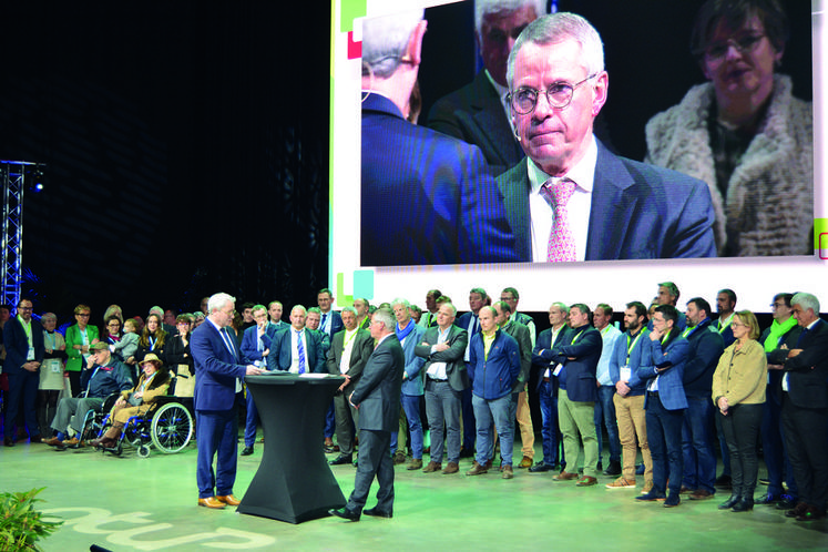 Le 9 décembre, à Rouen (Seine-Maritime). Le directeur général de NatUp, Patrick Aps, a salué le parcours de son président Jean-Charles Deschamps, qui cède sa place.