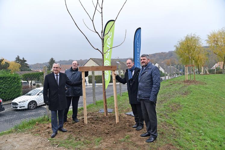 Saint-Mard, jeudi 8 décembre. Lancement de la plantation de 10 000 arbres sur la communauté d'agglomération de Roissy Pays de France.