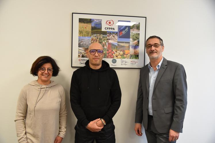 Rungis (Val-de-Marne), lundi 23 janvier. De g. à d. : Cécile Roux, Yasser Tamarin et Éric Gautun. 