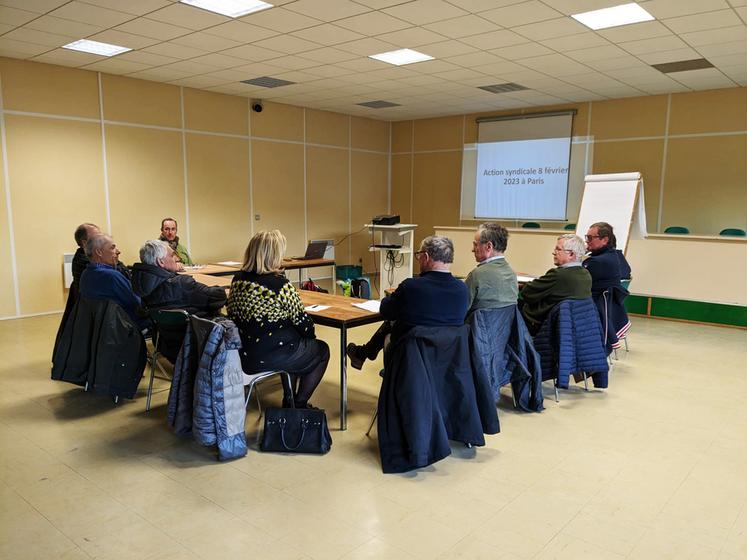 À Attainville (Val-d'Oise) lundi 27 février, lors du conseil d'administration du Pays de France.