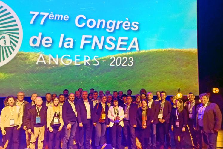 La délégation de la FNSEA Centre-Val de Loire au 77e congrès de la FNSEA, fin mars à Angers.