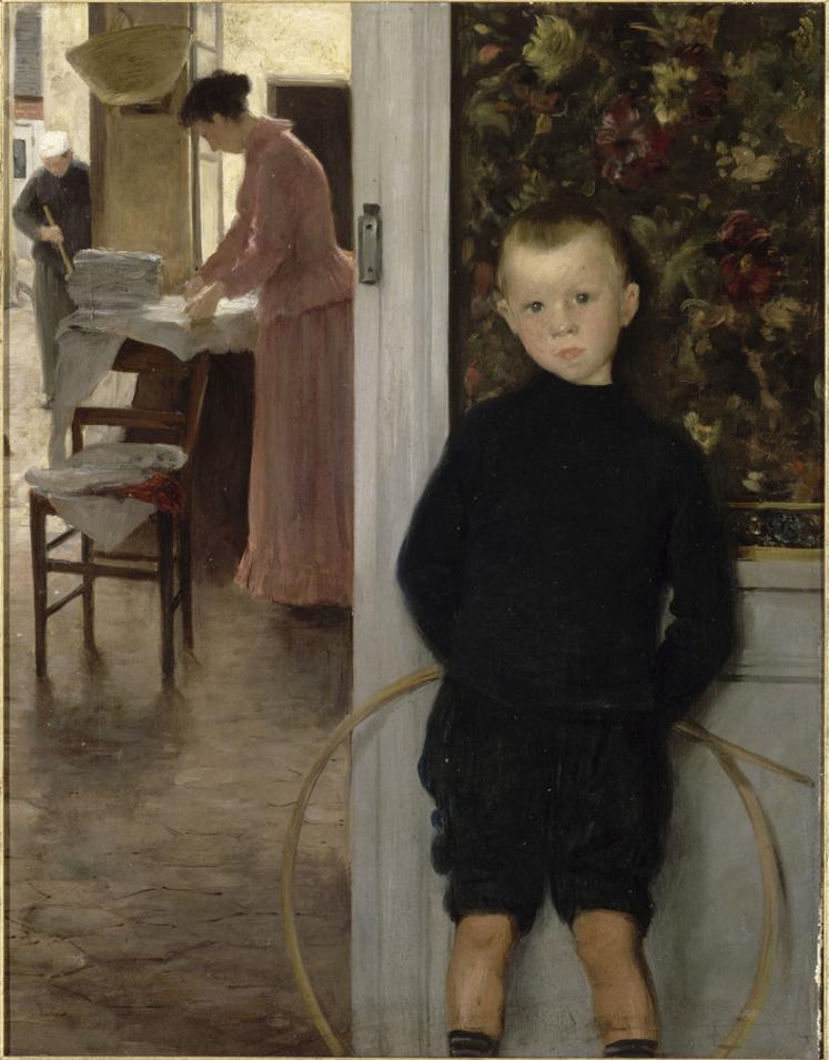 Paul Mathey, Enfant et femme dans un intérieur, vers 1890.
