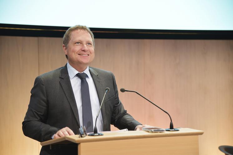 Le président de la FDSEA Île-de-France, Damien Greffin, a ouvert l'assemblée générale.