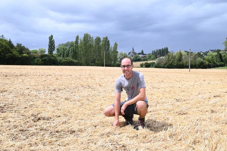 Baptiste Mallangeau, céréalier à Coulommiers-la-Tour, constate des rendements hétérogènes d’une parcelle à l’autre.