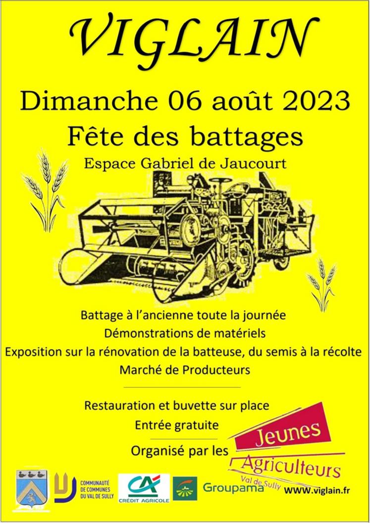 Organisé à Viglain, la Fête des battages est le prochain événement JA organisé par le canton du Val de Sully. 