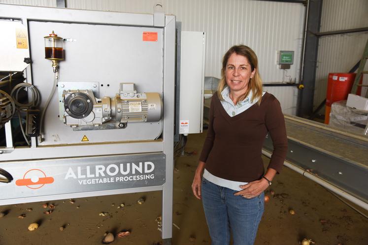 Le 30 août, à Beauvilliers. L'exploitation d'Isabelle Decorte, Fraîcheur de Beauce, a investi dans du matériel de conditionnement et attend sa légumerie avec impatience.