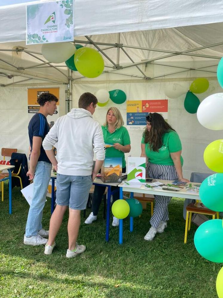 La chambre d'Agriculture de région Île-de-France était présente avec le stand Devenir agriculteur en Île-de-France. 