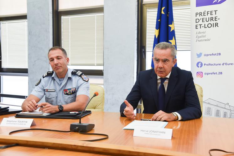 Mardi 3 octobre, à Chartres. Le préfet, Hervé Jonathan, a annoncé la création de deux brigades de gendarmerie.