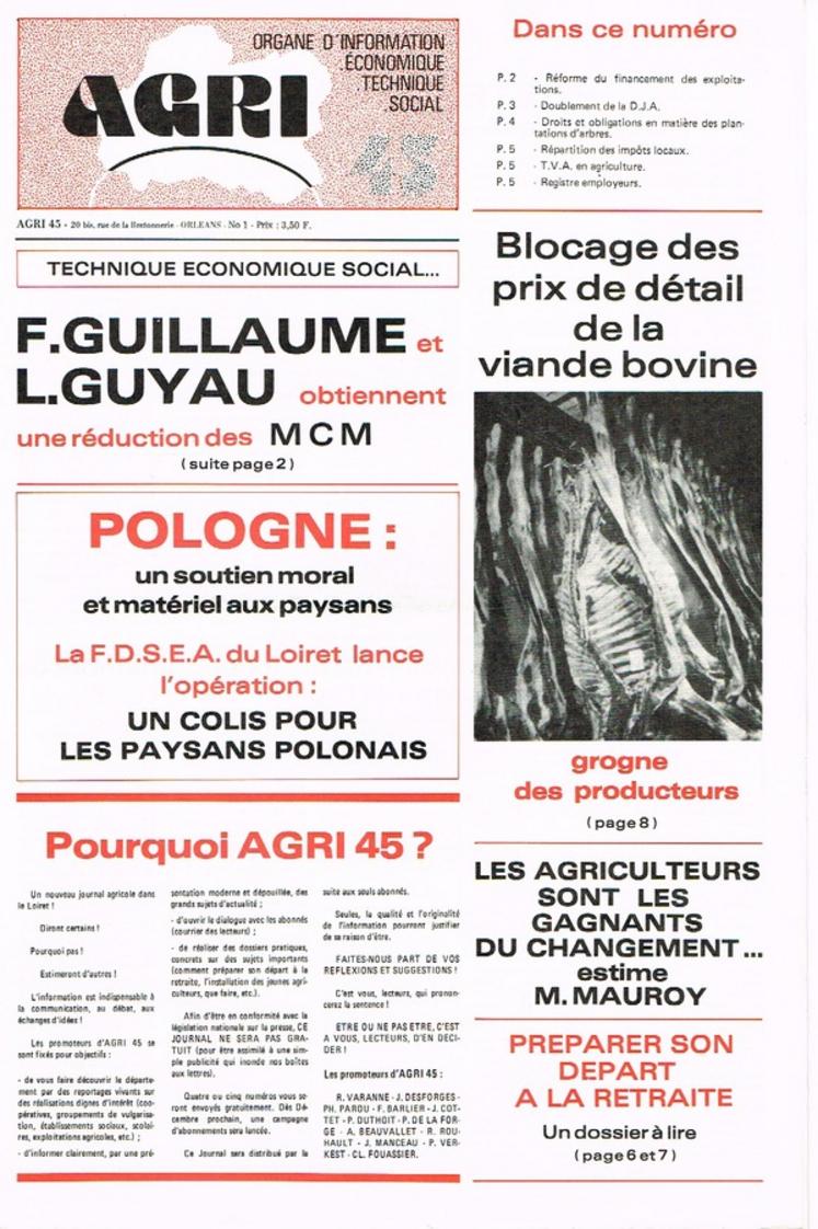 Avant d'être le Loiret agricole et rural, le journal s'appelait Agri 45.
