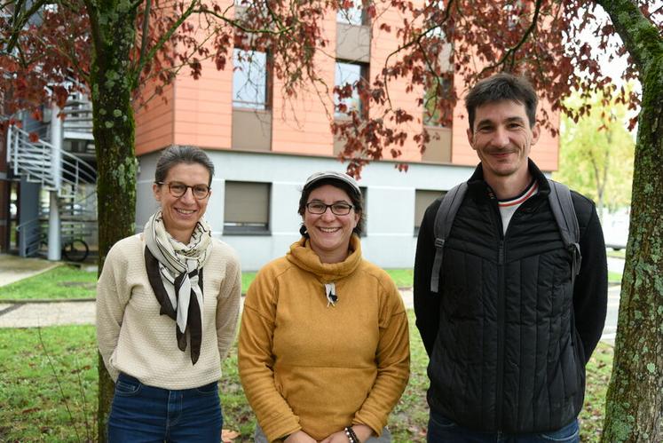 Le 31 octobre, à Orléans. Pour l'Adapic* (représentée ici par Élisabeth Breyne, Émilie Couton et Manuel Roger, de g. à d.), il est urgent de réagir à l'importation massive de miel en France. Les apiculteurs se retrouvent avec d'importants stocks encore non commercialisés.