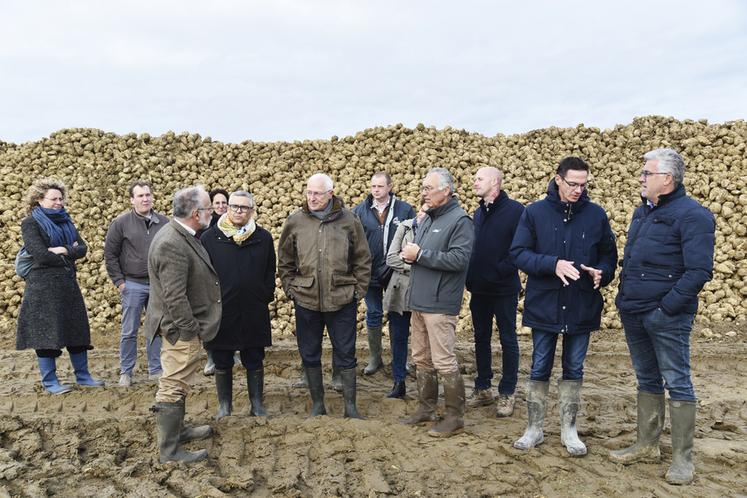 Courpalay, mercredi 8 novembre. Visite d'un chantier d'arrachage de betteraves commenté par Jean-Philippe Garnot.