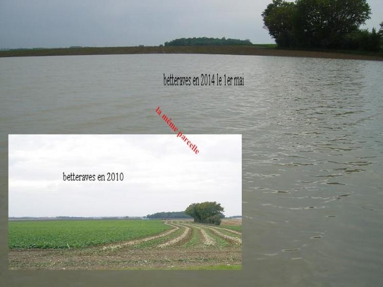 Ouzouer sous Bellegarde le 30 avril 2014 à 18 h 30. 64 mm d'eau soit 64 l au m2 = 64x 10000= 640 000 litres à l'ha  640 m3 à l'ha d'argile compacte :  on retrouve tous les anciens étangs de la carte de Cassi