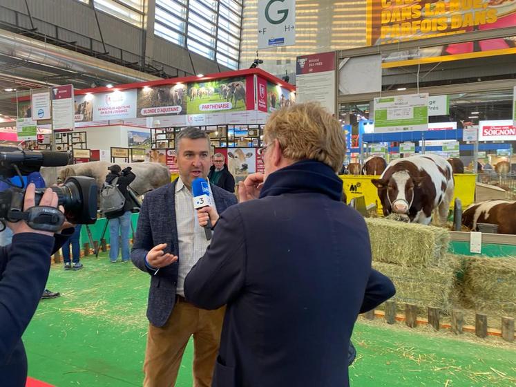 Sébastien Méry interviewé au Salon de l'agriculture 2023.