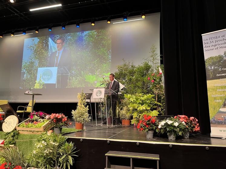 Allocution officielle du président de la FDSEA 77, Cyrille Milard, lors de l'AG de la FDSEA 77 le 25 mai 2022 à Meaux.
