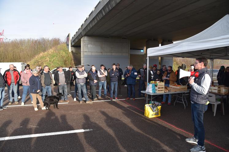 Manifestation des agriculteurs sur l'A5 fin janvier 2024.