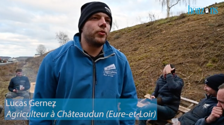 Lucas Gernez, agriculteur à Châteaudun (Eure-et-Loir), sur le blocage de l'A10.