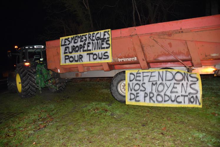 Manifestation des agriculteurs à Fontainebleau fin janvier 2024.