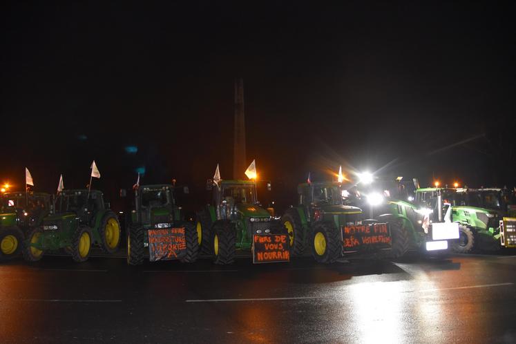 Manifestation des agriculteurs à Fontainebleau fin janvier 2024.