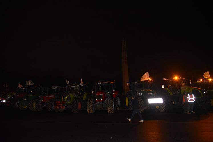 Manifestation des agriculteurs à Fontainebleau fin janvier 2024.