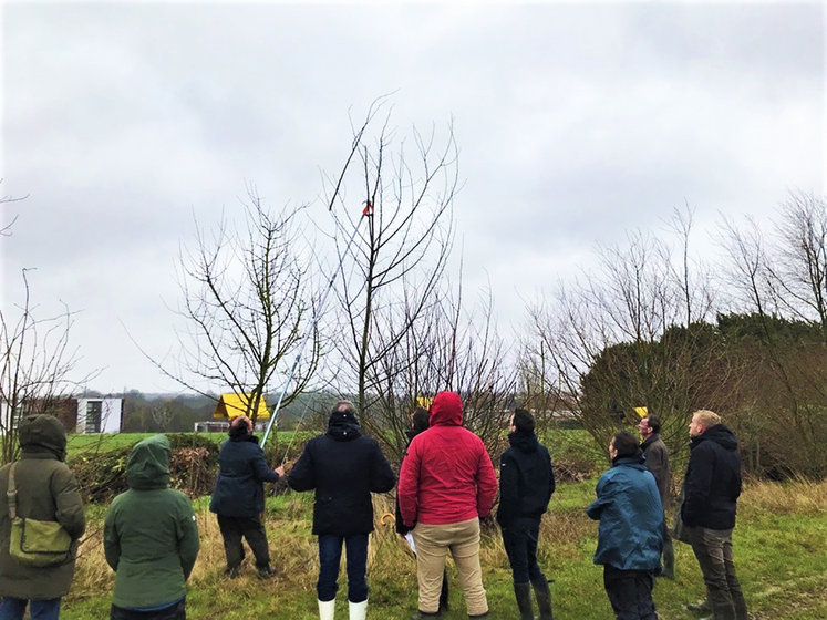 Mercredi 7 février, à Brie-Comte-Robert (Seine-et-Marne). Lors de la journée de formation, l'accent a été mis sur la nécessité d'adopter les bons gestes dès le début d'une plantation.