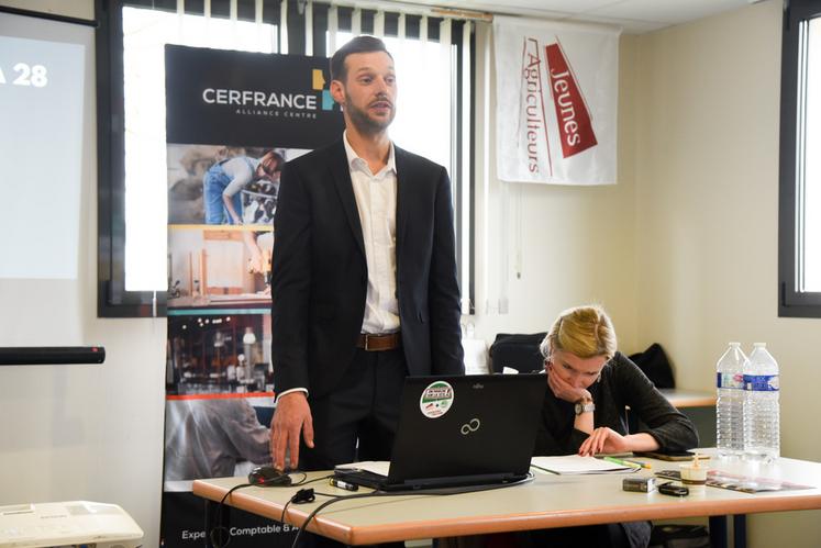 Vendredi 16 février, à Chartres. Le président de Jeunes agriculteurs d'Eure-et-Loir, Guillaume Chenu, voit son mandat prolongé de quelques semaines.