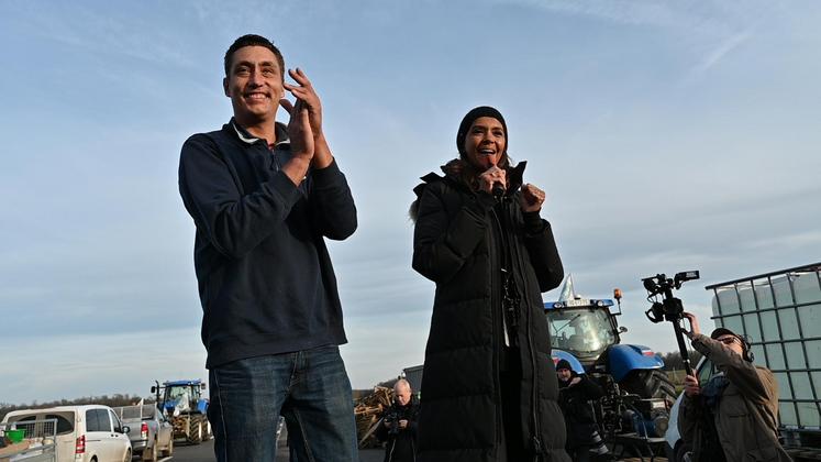 Manifestation d'agriculteurs sur l'A4 fin janvier 2024.