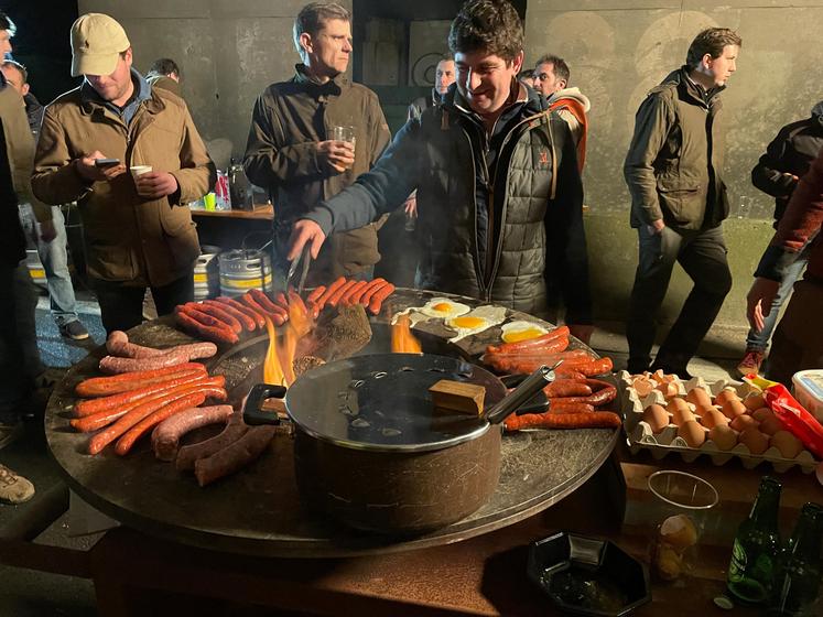 Manifestation d'agriculteurs sur l'A4 fin janvier 2024.