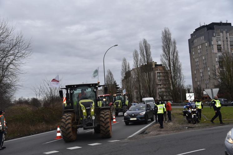 Manifestation des agriculteurs à Melun fin janvier 2024.