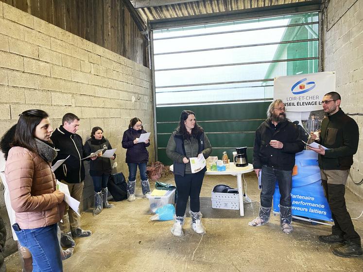 Jeudi 1er février, à Selles-sur-Cher. Fabien Riclet, gérant de l'EARL des Cabris de la Bondice, a présenté son élevage caprin à l’occasion de la journée technique caprine.