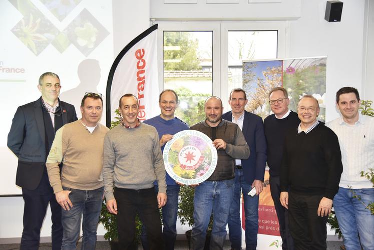 Jeudi 29 février, au Chesnay (Yvelines). Le nouveau bureau du Conseil horticole Île-de-France.