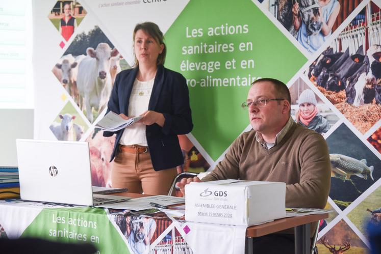 Mardi 19 mars, à Miermaigne. Claire Auguste et Bertrand Desvaux, directrice et président du GDS 28, ont fait le tour de l'actualité sanitaire avant de célébrer les 70 ans de la structure.