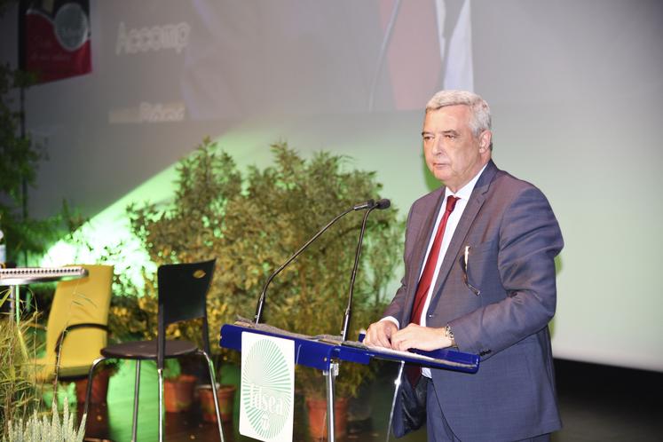 Jean-François Parigi,  président du conseil départemental de Seine-et-Marne lors de l'assemblée générale de la FDSEA 77 le 30 mai 2023 à Provins.