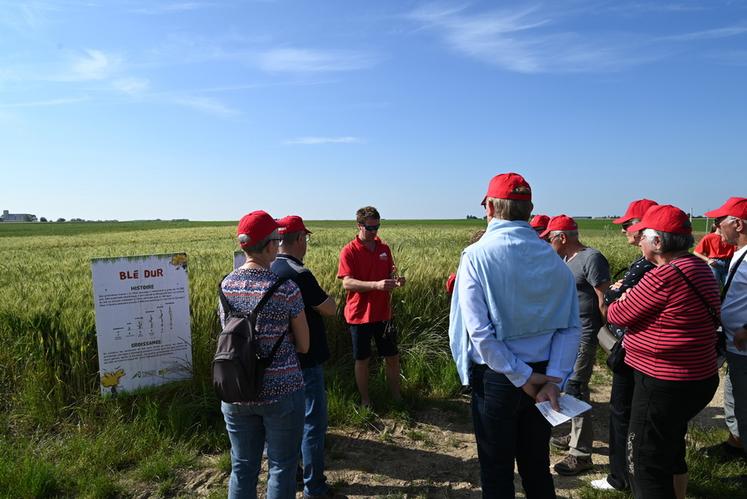 Sous un grand soleil, grand public, agriculteurs, collecteurs et industriels étaient réunis pour mettre en avant la filière blé dur ainsi que la production française et une alimentation saine et locale.