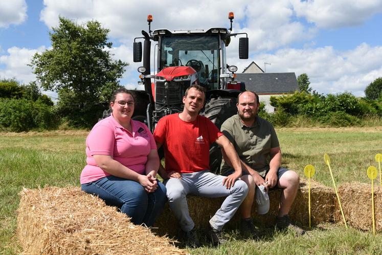 Jeudi 4 juillet, à Jouy-le-Potier. Les représentants des JA 45 étaient au rendez-vous (de g. à d.) : Marine Legrand, secrétaire générale, Valentin Caron, président, et Gabriel Beaulieu, vice-président.