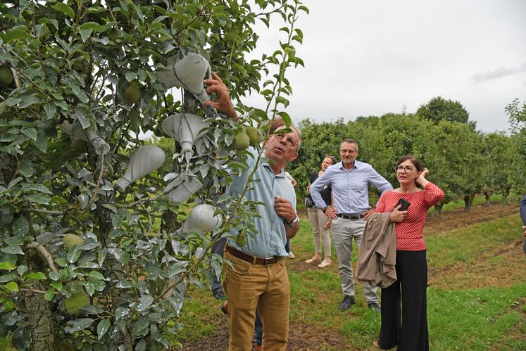 En fin d'après-midi, Sophie Brocas a découvert la fabrication de l’eau-de-vie de poire de Jérôme Brou, arboriculteur à Saint-Denis-en-Val.