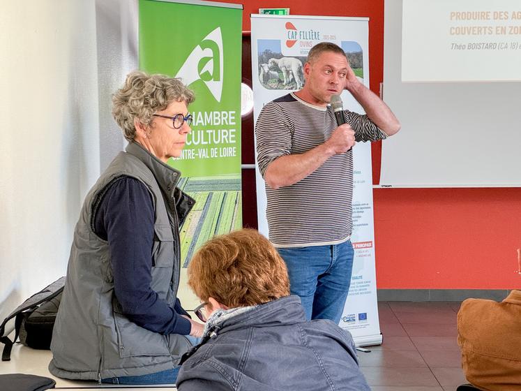 Le 10 septembre, à La Bazoche-Gouet. Céréalier dans le Loiret, Cédric Cormier a témoigné dans le cadre de la Journée régionale ovine.