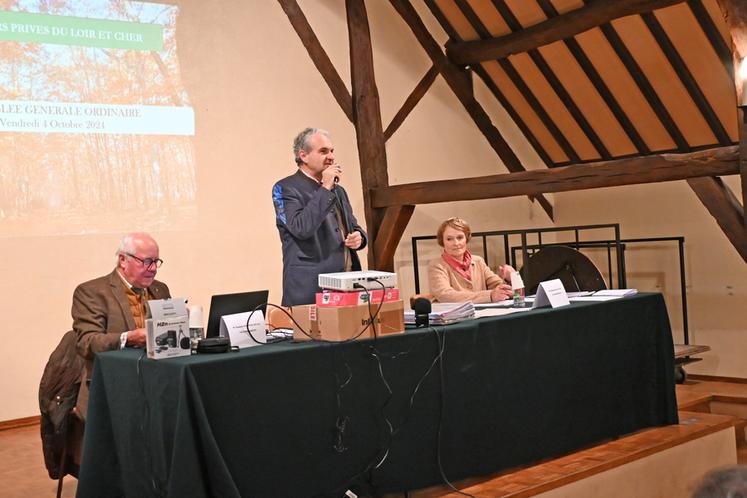 Charles-Antoine de Vibraye a présidé l'assemblée générale du syndicat des forestiers privés de Loir-et-Cher (Fransylva 41), vendredi 4 octobre à la Grange aux Dîmes à Chambord. 