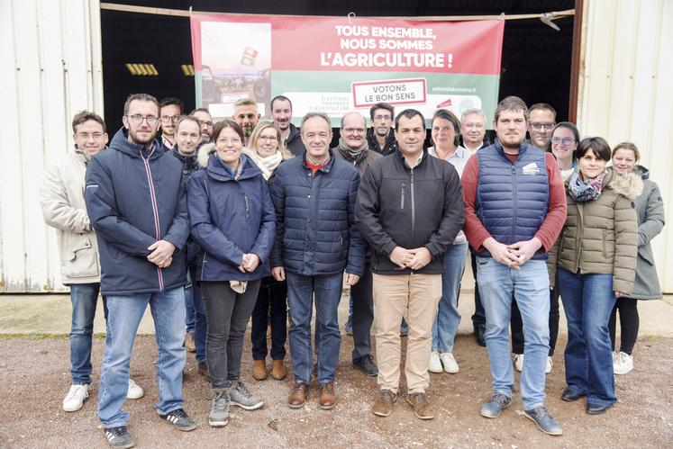Les candidats de la liste FNSEA 28 - JA 28 se présentant aux élections à la chambre d'Agriculture 2025.