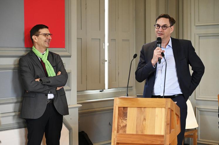 Le président de Chambres d'Agriculture France, Sébastien Windsor, a prononcé un discours élogieux sur Philippe Noyau.